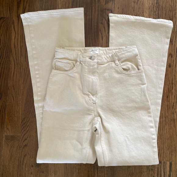 Aritzia Wilfred Free Ivory Boot Flare Legged Denim Pant Size 2 - Picture 4 of 11